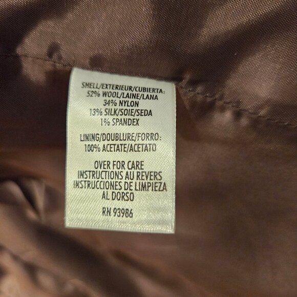 Casual Corner Tulip Skirt suit set Womens 10 Brown wool silk embroidered career - Picture 9 of 16